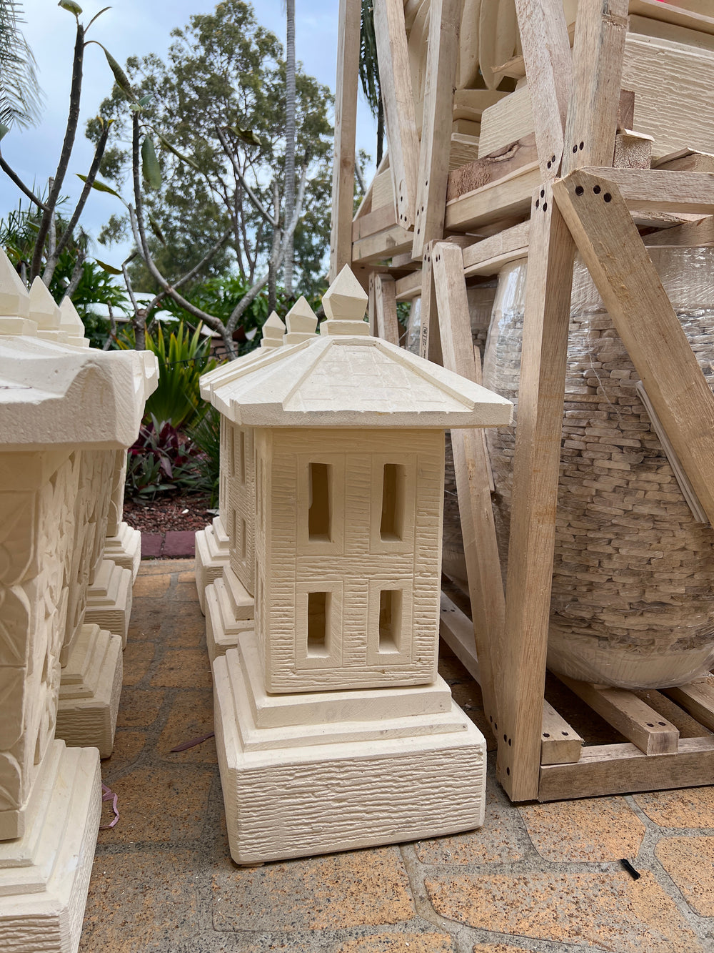 Limestone Bali Hut Lantern