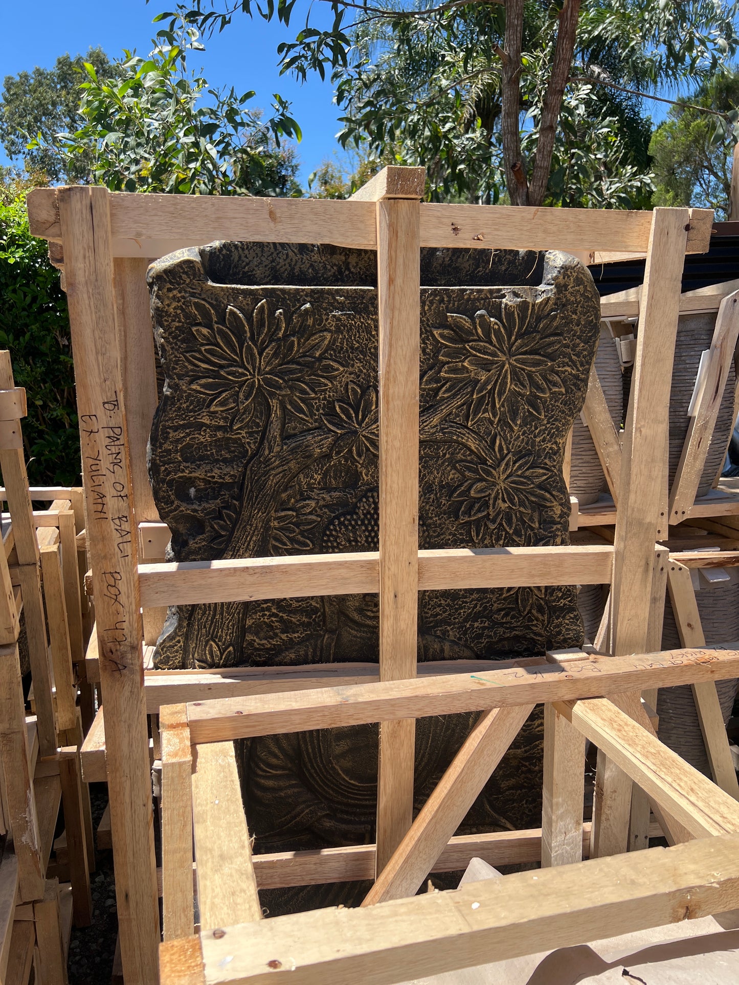 Bronze Flower Water Feature