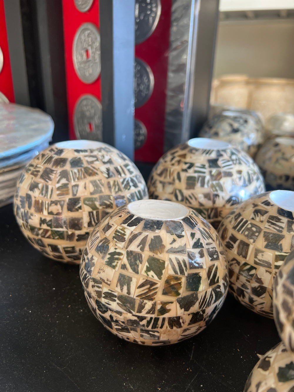 Tortoise Shell Tea Light Candle Holders