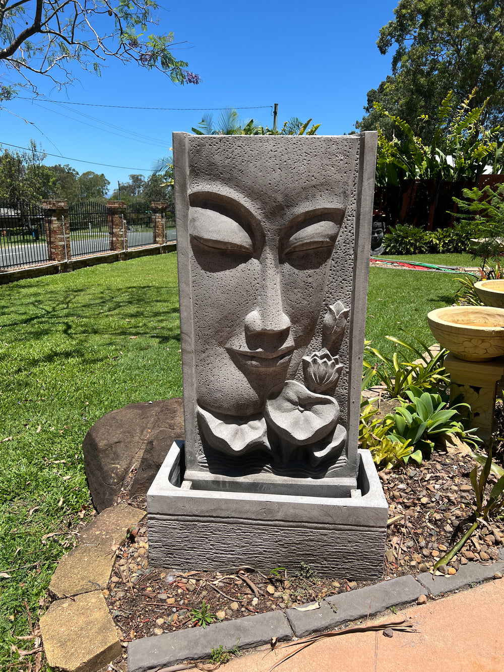 Grey Concrete Water fountain