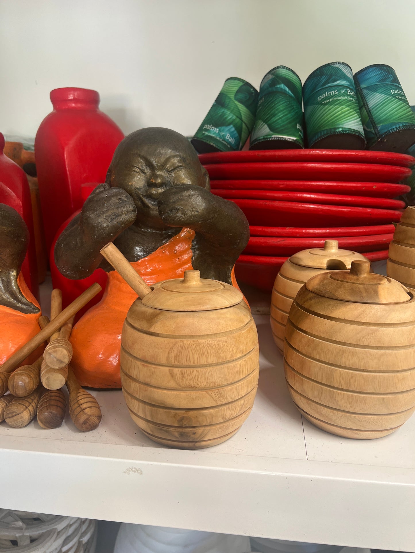 Wooden Honey Pots