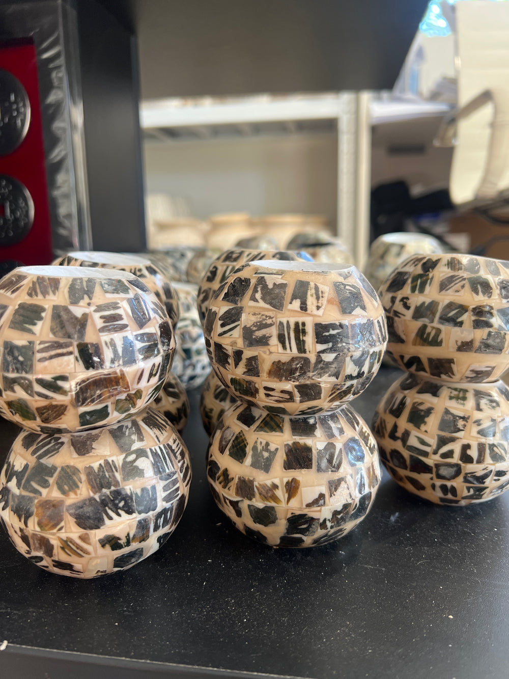 Tortoise Shell Tea Light Candle Holders