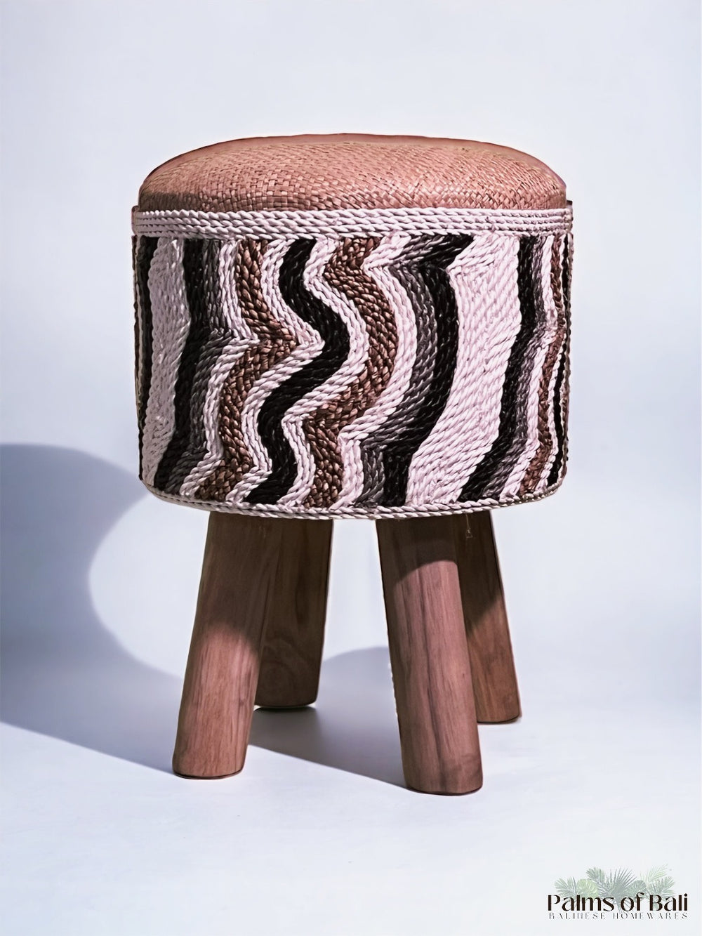 Balinese Hand Crafted Stool Tempel Top Tikar (Belang)