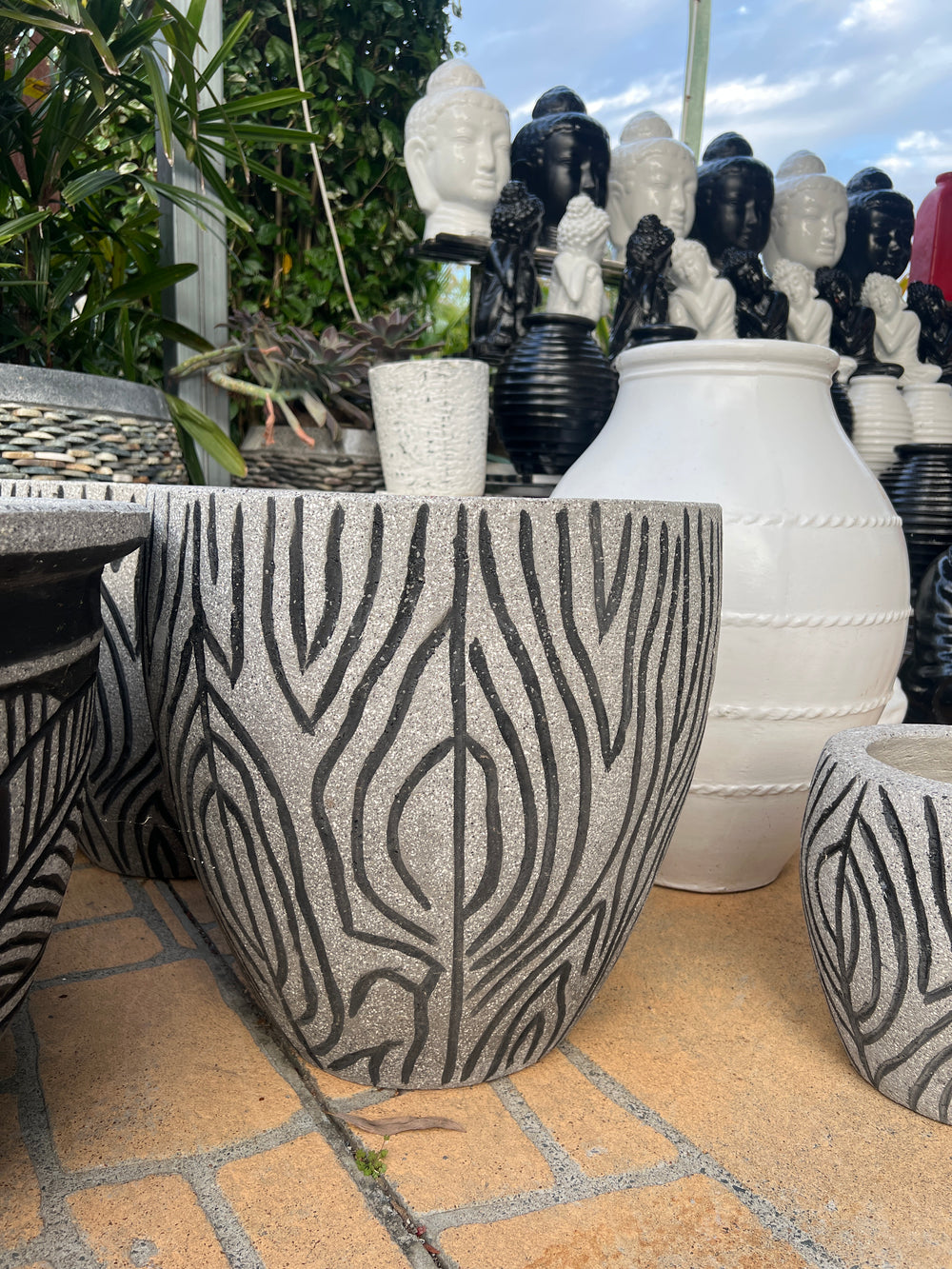 Zebra Monotone Pot