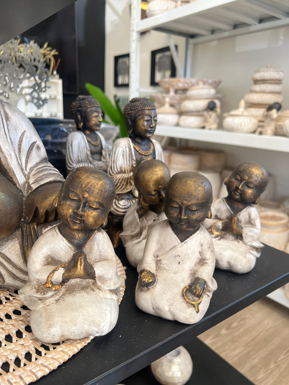 Grey & Bronze Mini Buddha