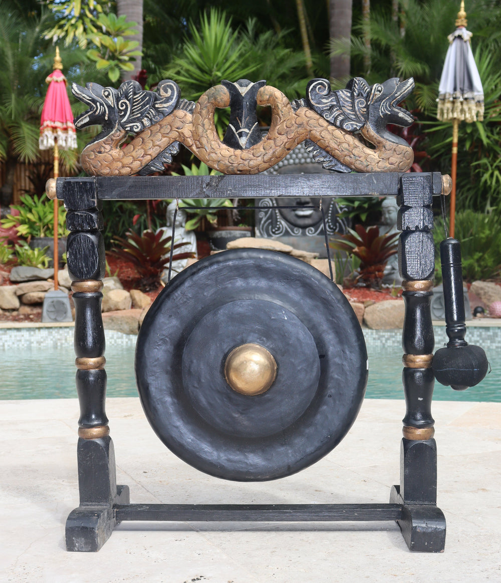 Large Double Headed Dragon Gong All Colours