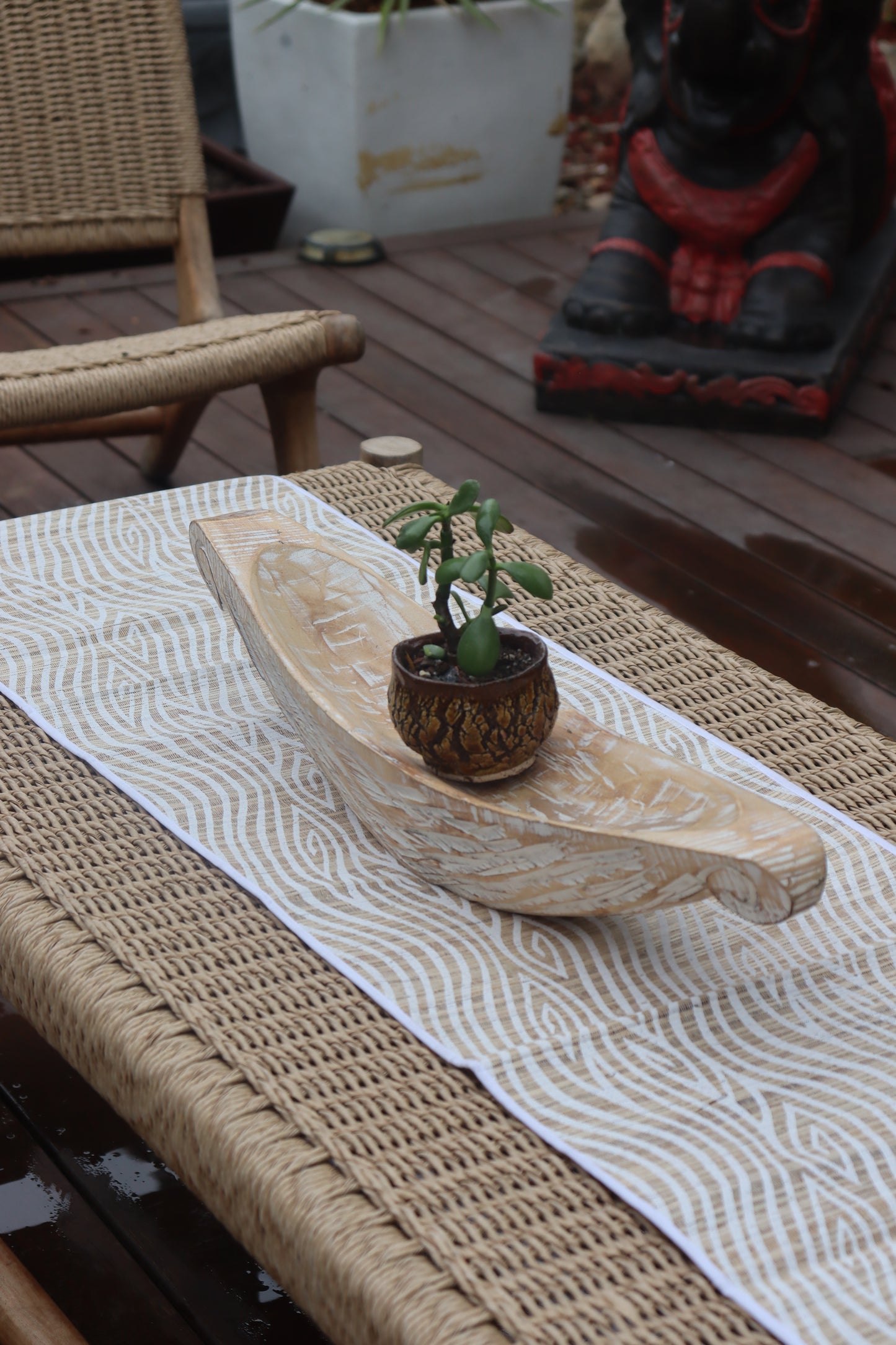 Prahu Wooden Centrepiece