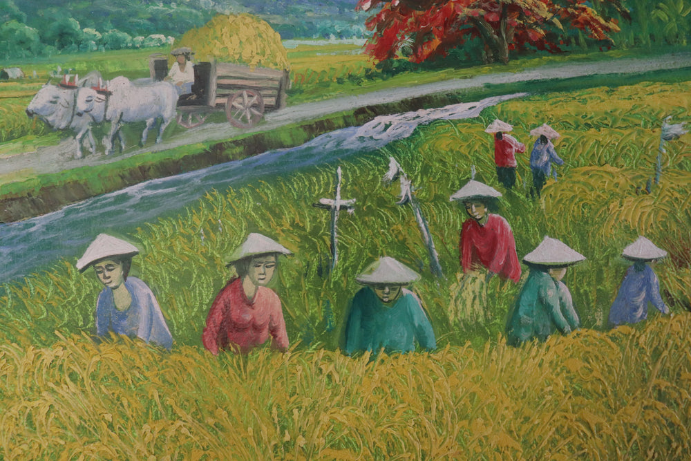 Balinese Workers in Rice Field