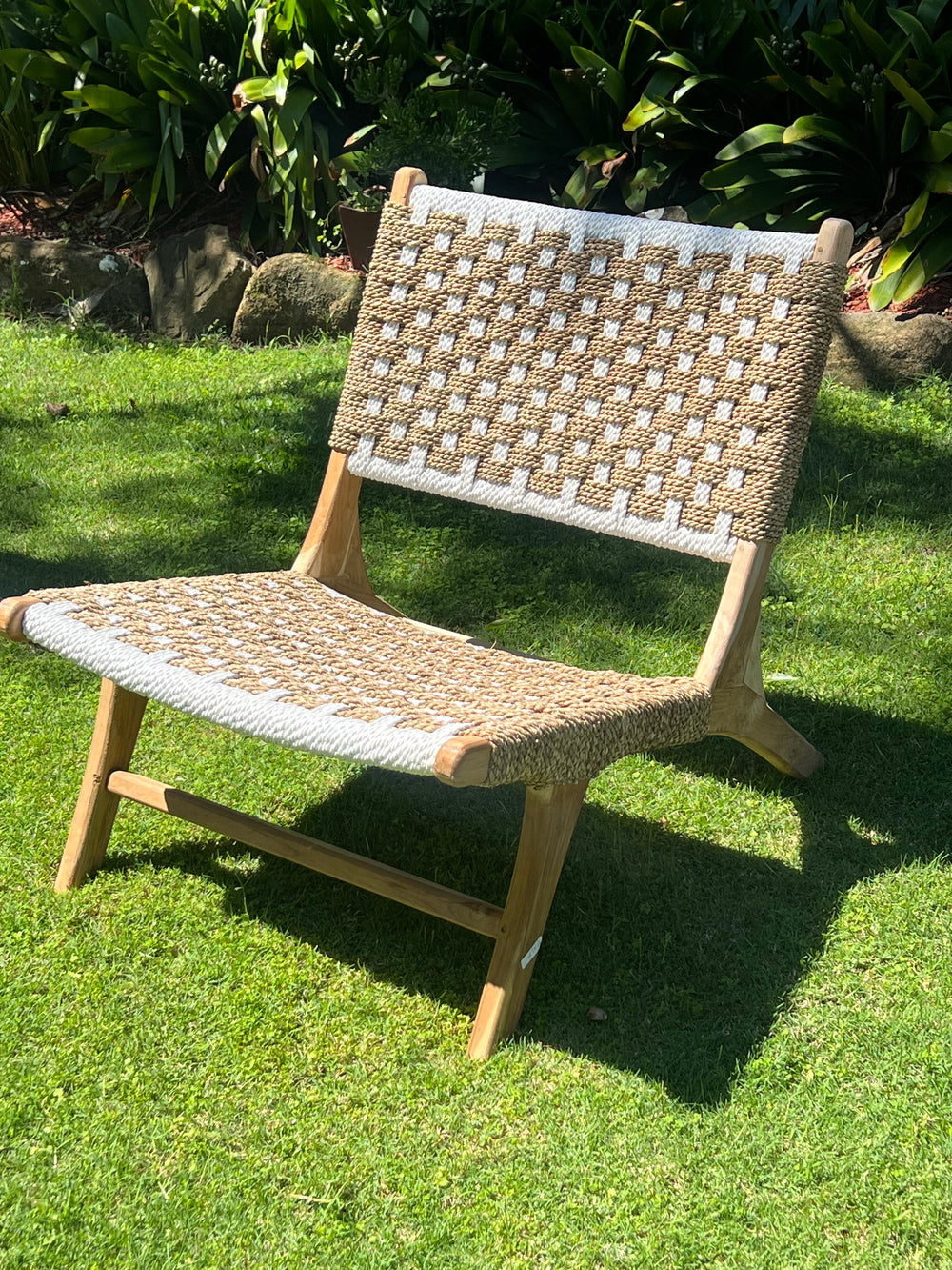 Hand Made Patterned White Rattan Chairs