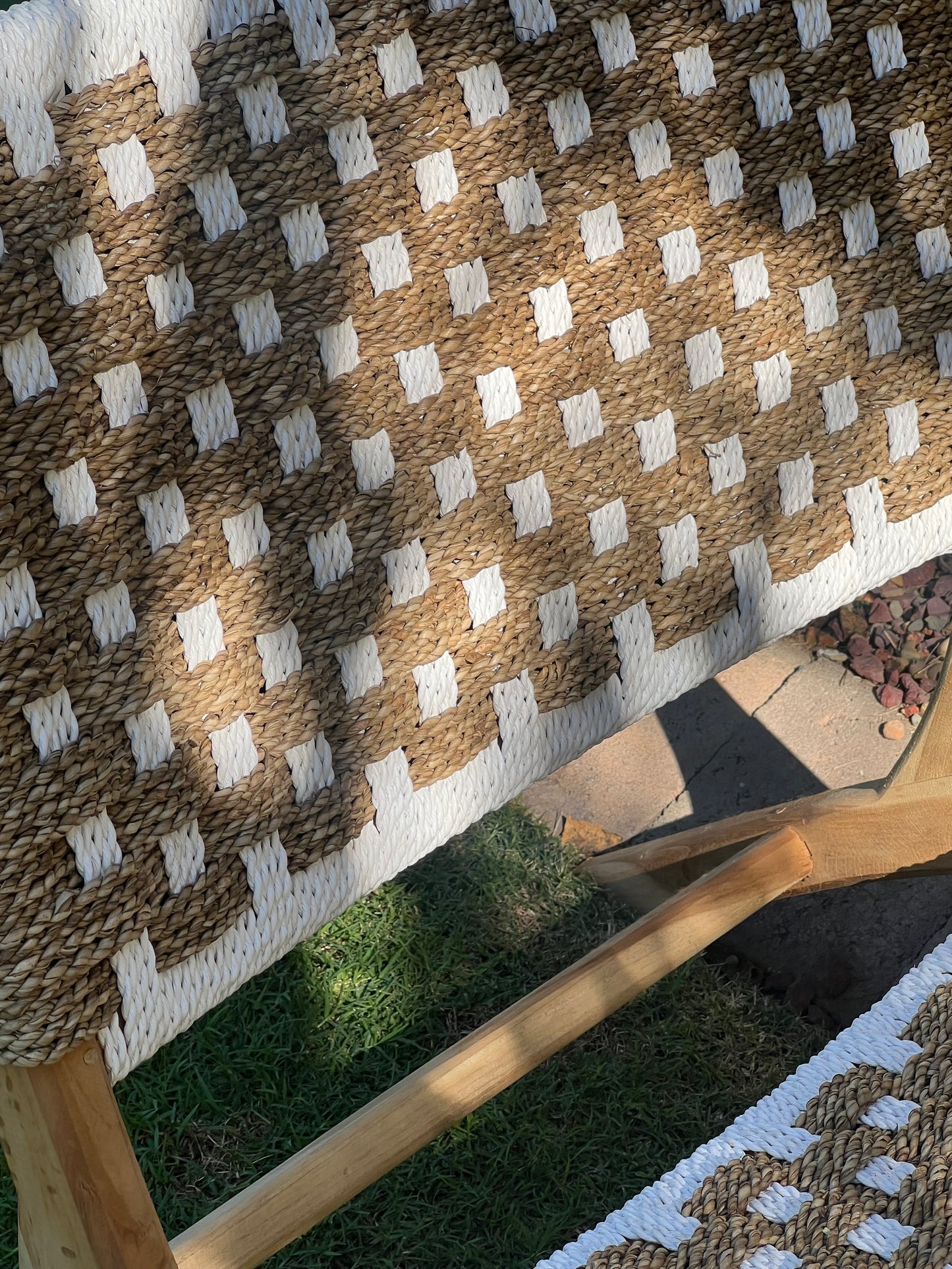 Hand Made Patterned White Rattan Chairs