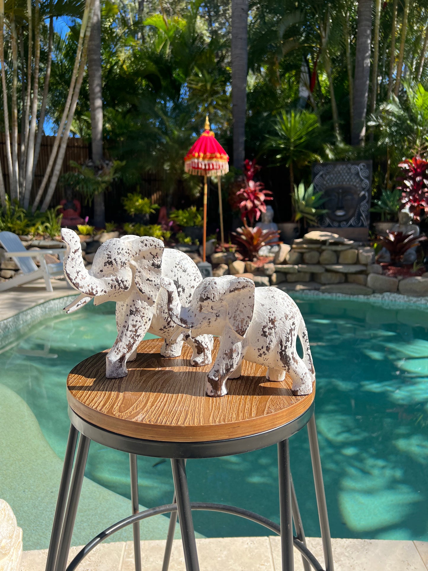 Handcrafted Elephant Statue - White