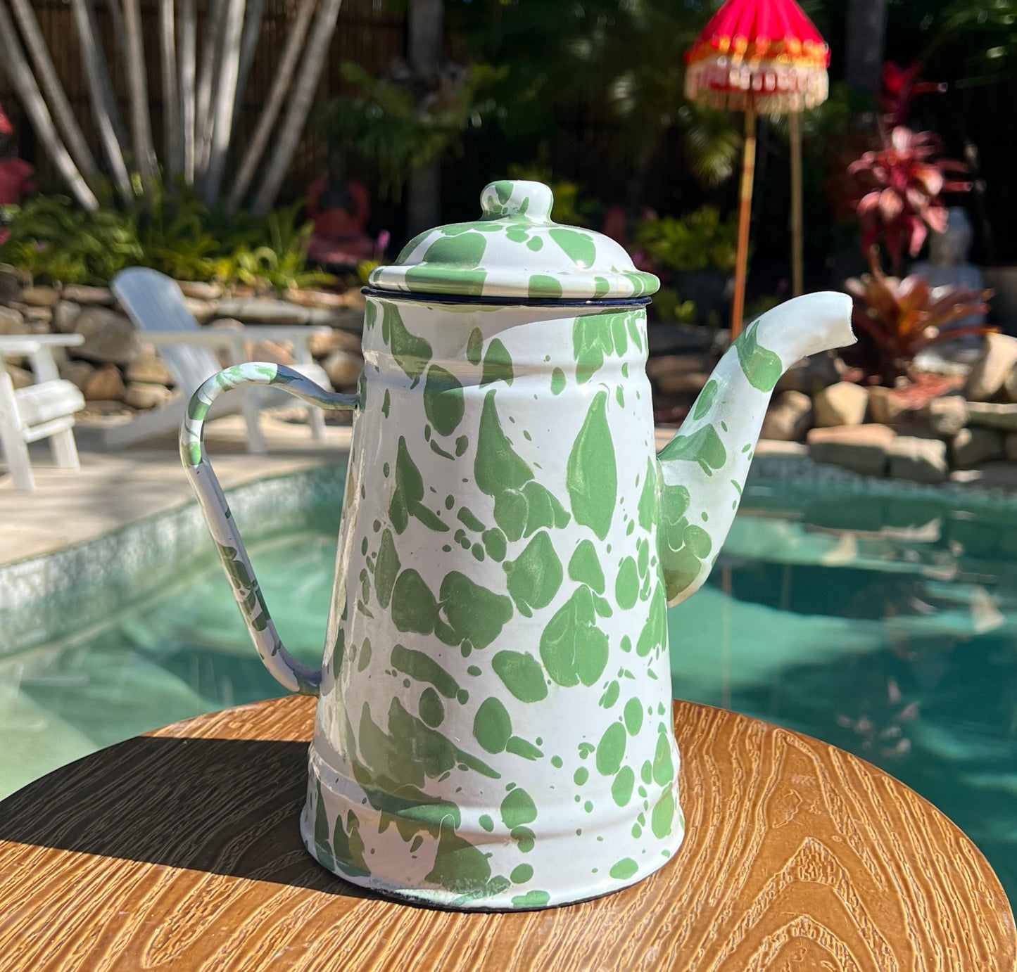 Big Billy Teapot - Spotted Green
