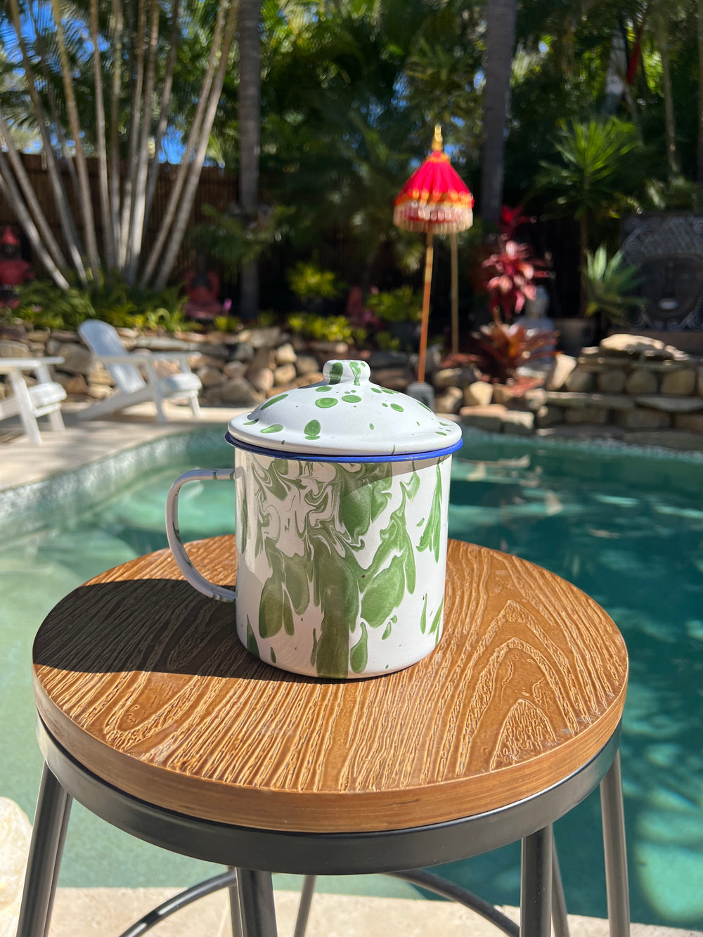 Big Billy Teacup - Spotted Green