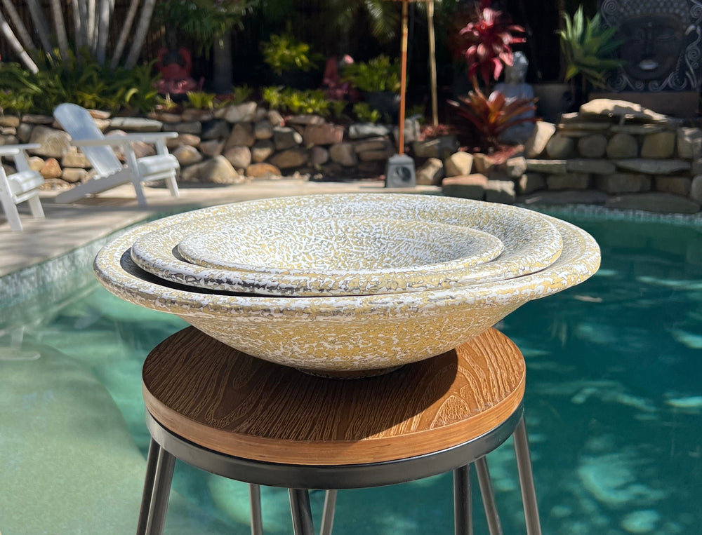 Speckled Gold Round Serving Platter