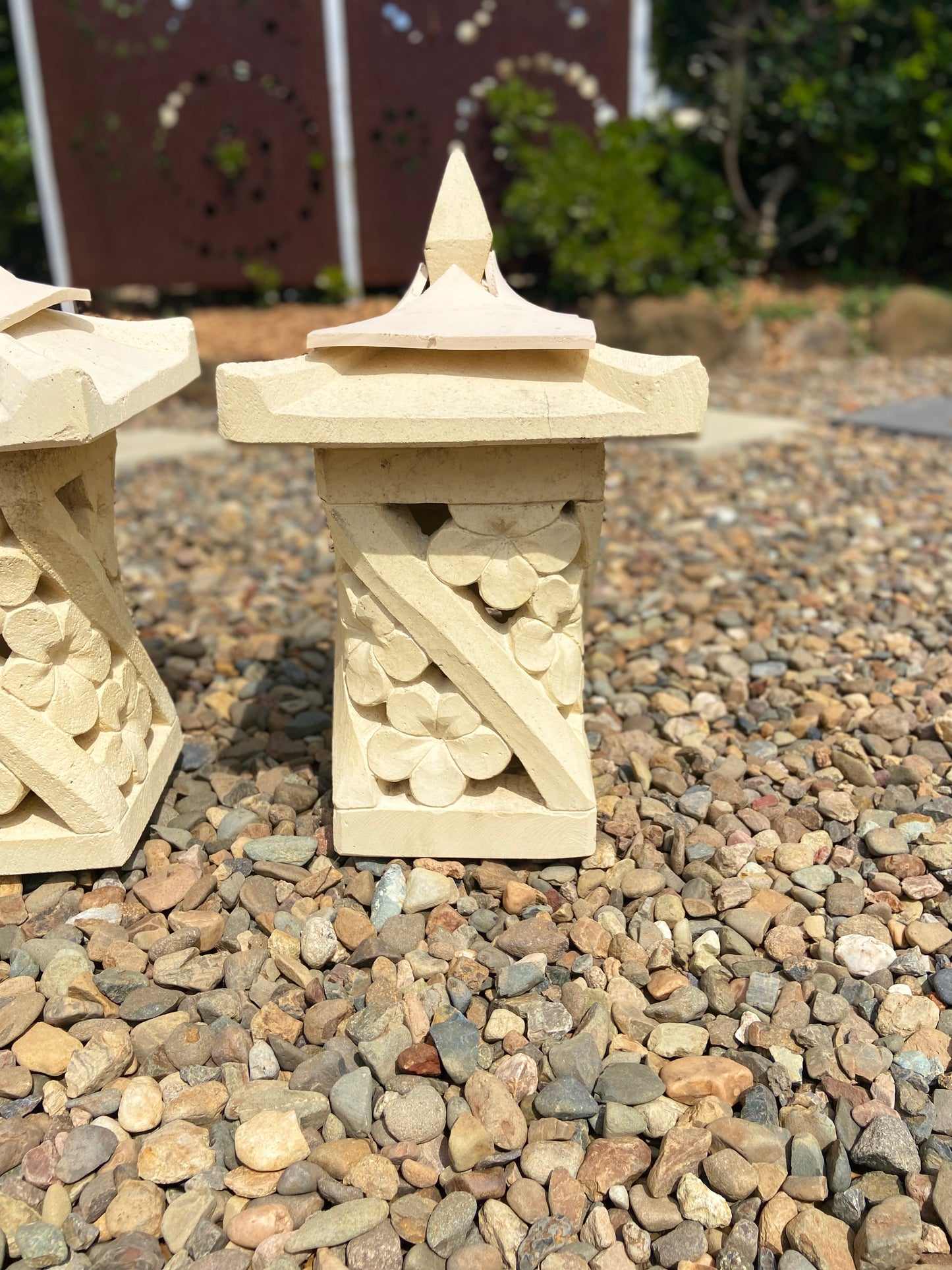 Limestone Medium Lantern - Style 4