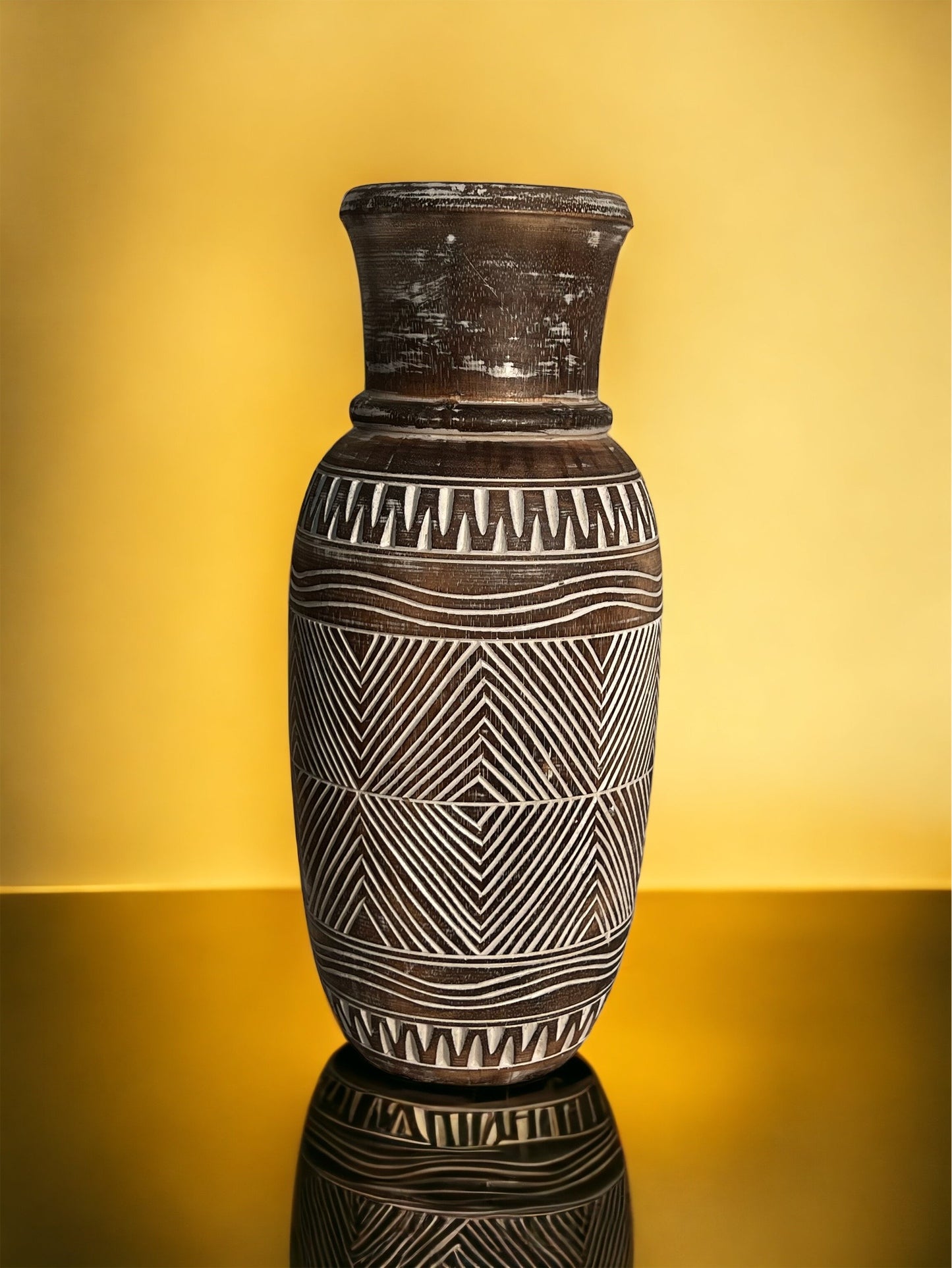 Wooden Egyptian Pot
