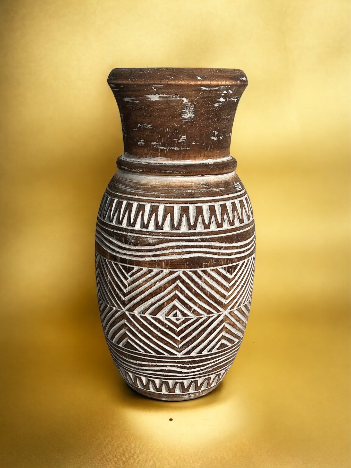 Wooden Egyptian Pot