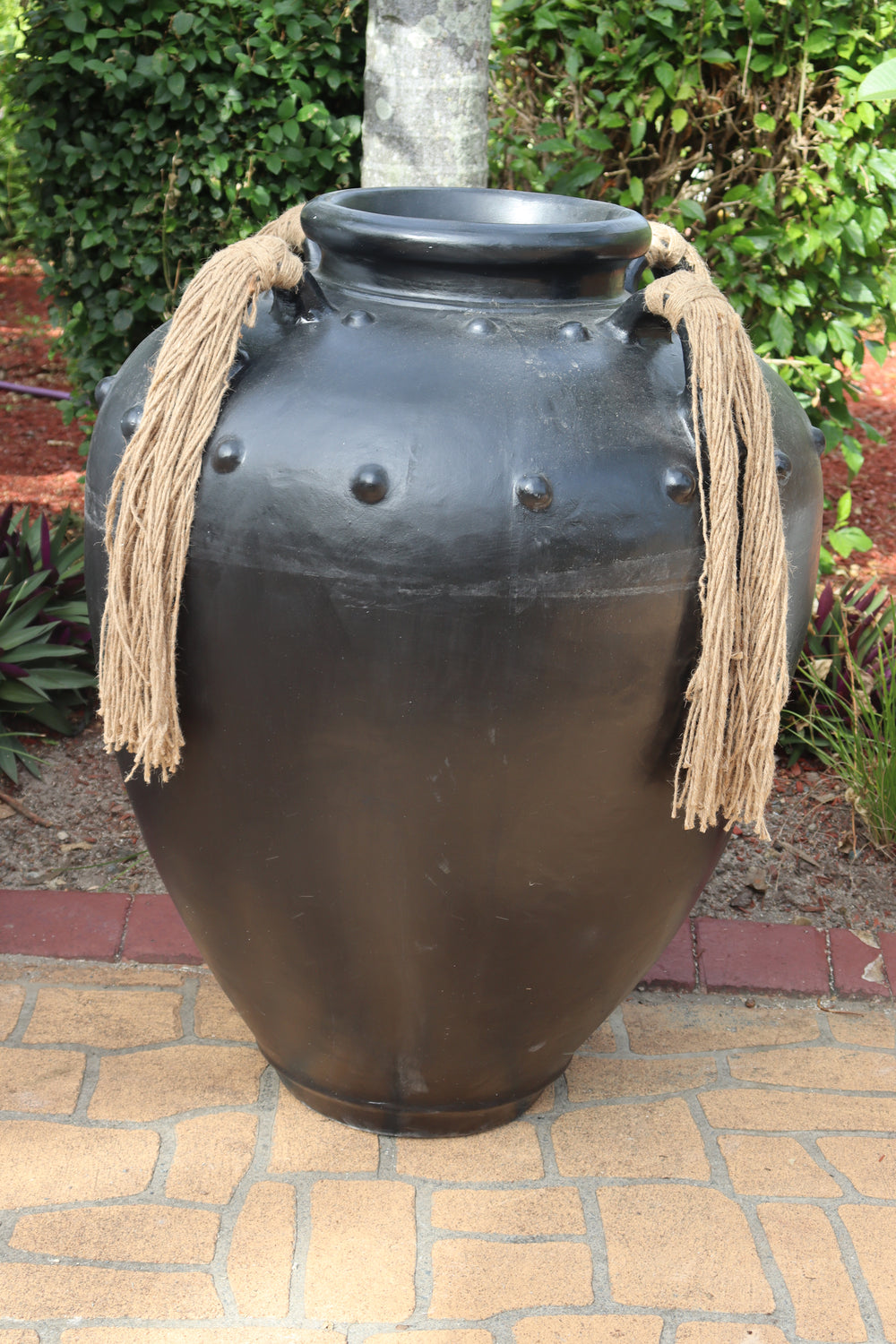 Extra Large Rustic Tassled Pot