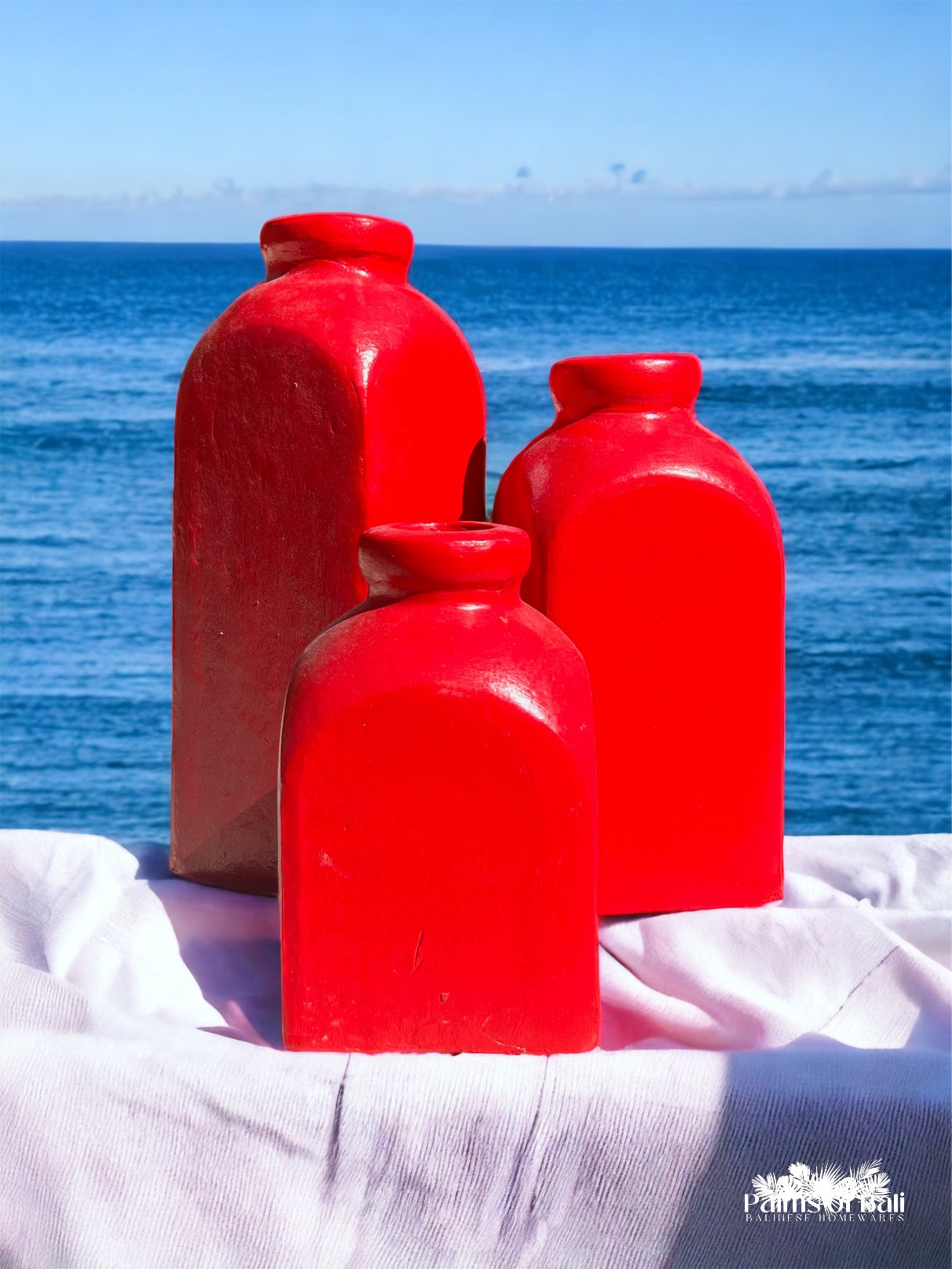 Bright Red Decorative Pot