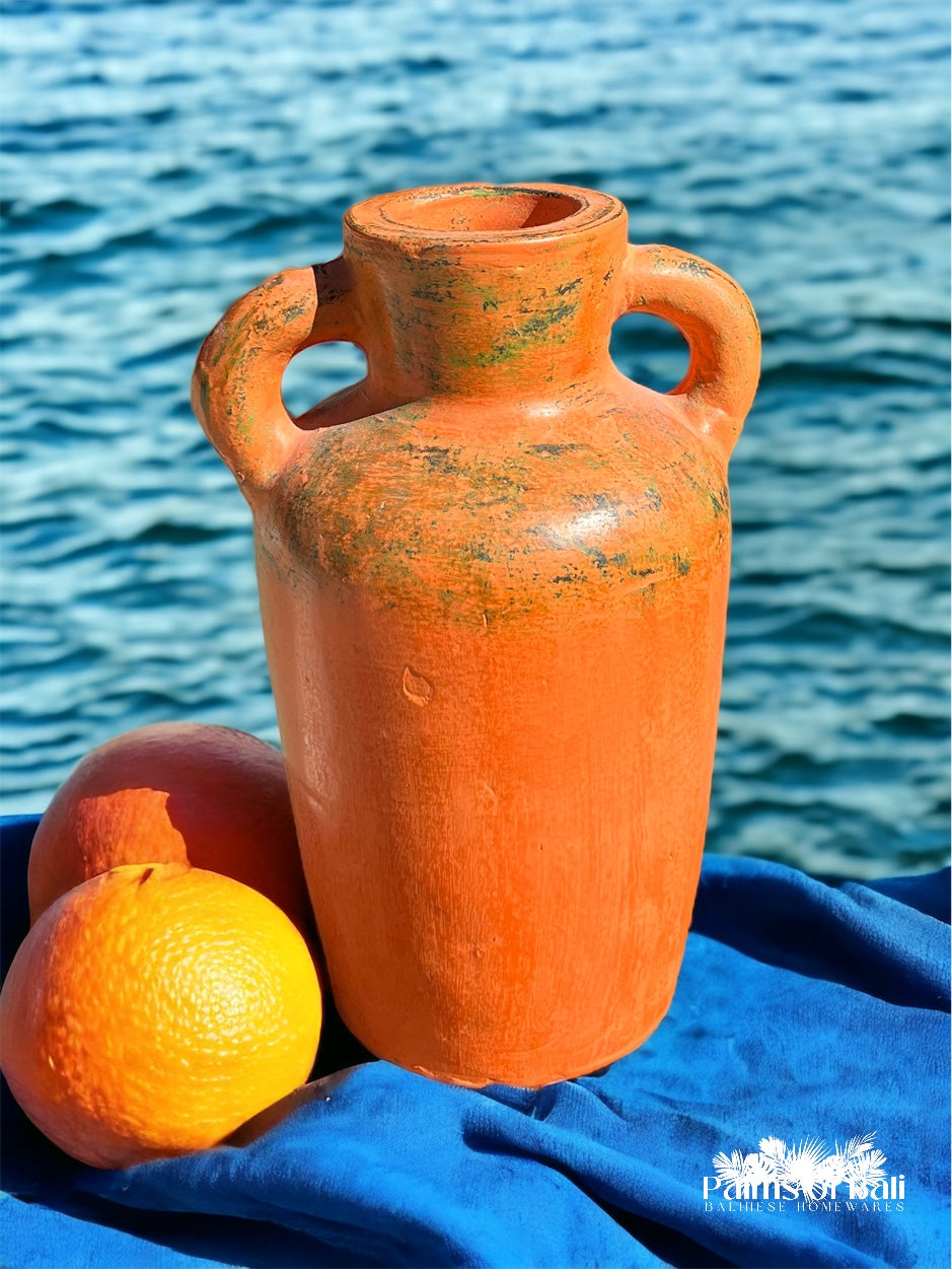 Tangerine Double Handle Urn